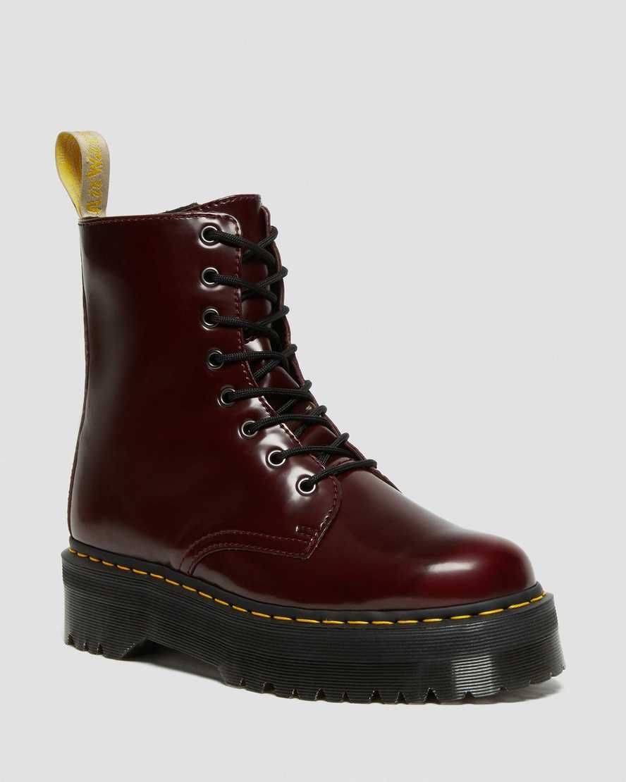 Dr. Martens Vegan Jadon II Erkek Kalın Tabanlı Botlar - Bot Kırmızı |RNUGC5230|